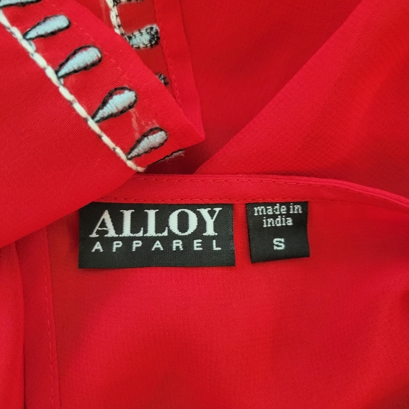 Beautiful Alloy Apparel Red Poncho with Embroidery and Sequins - Picture 6 of 6